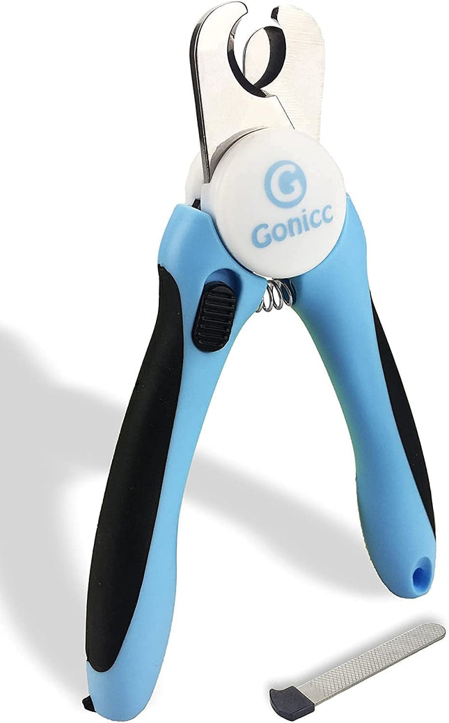 "Professional Pet Nail Clippers & Trimmers with Safety Guard - Includes Free Nail File & Razor Sharp Blade for Safe Grooming!"