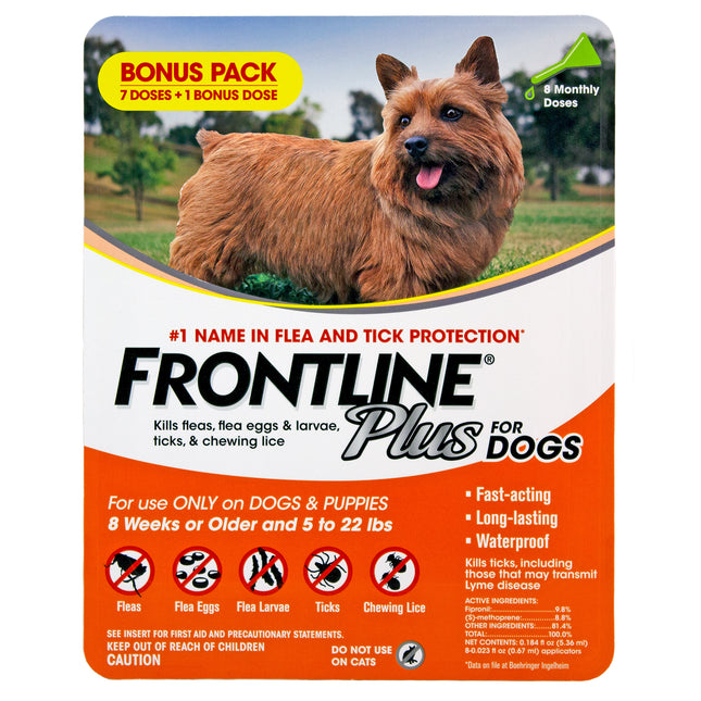 Plus Flea and Tick Treatment for Dogs (5-22 lbs) - 8 Doses