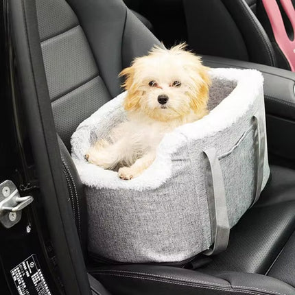 "Ultimate Washable Portable Dog & Cat Car Seat - Travel Booster for Armrest Comfort!"