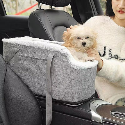 "Ultimate Washable Portable Dog & Cat Car Seat - Travel Booster for Armrest Comfort!"