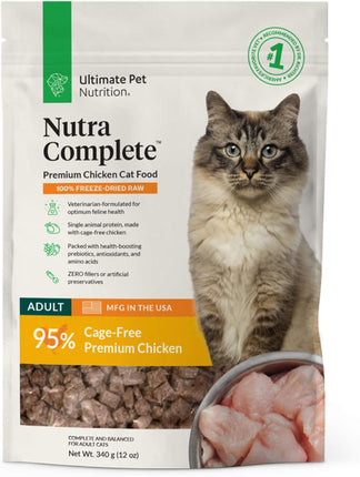 "Nutra Complete Premium Freeze-Dried Chicken Cat Food - 12 Oz of Pure Feline Nutrition!"