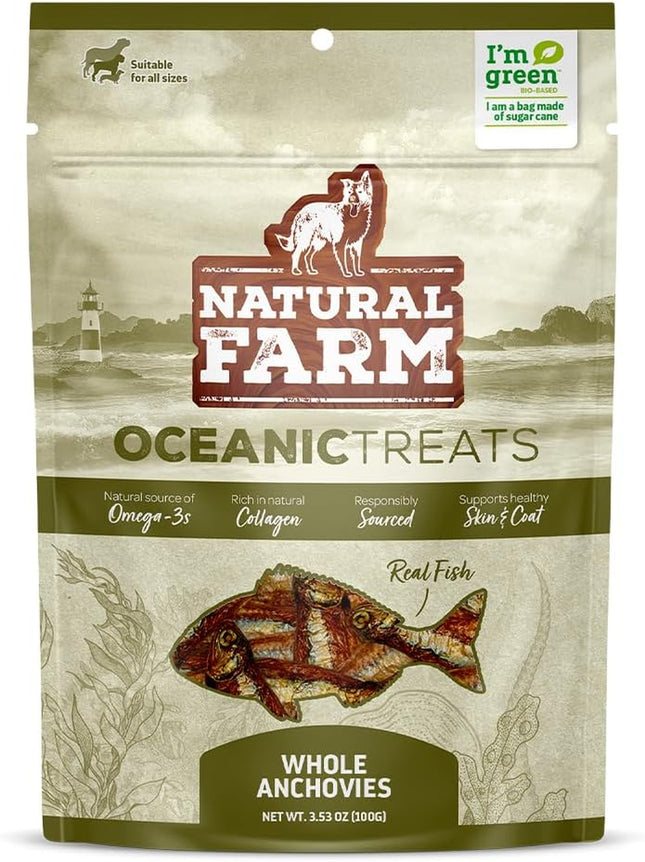 " Real Fish Dried Anchovies Dog Treats - Single Ingredient, Sustainably Sourced, Packed with Omega 3 & Collagen for a Shiny Coat!"