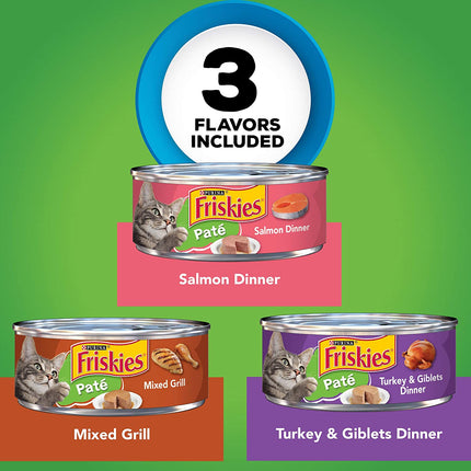 "Delicious Purina Wet Cat Food Variety Pack - Salmon, Turkey & Giblets, Mixed Grill - 24 Pack (5.5 oz Each) - Irresistible Meals Your Cat Will Adore!"