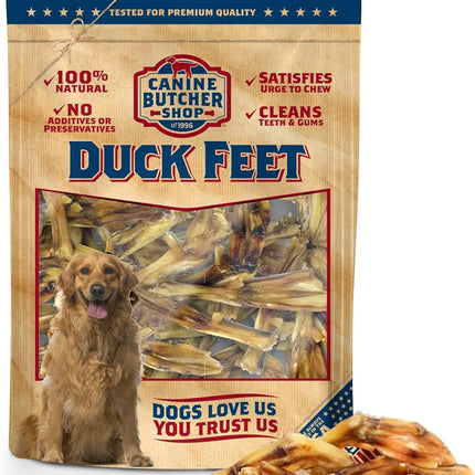 "30-Pack All-Natural USA-Made Dehydrated Duck Feet Treats for Happy, Healthy Dogs!"