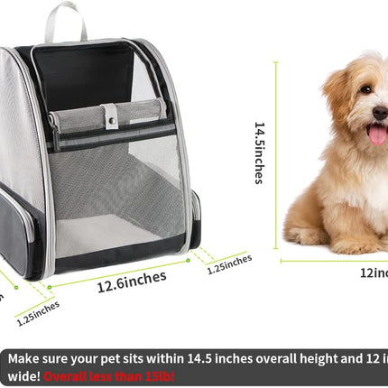 "Chic Bubble Backpack Pet Carrier for Cats & Dogs - Travel in Comfort & Style (Black)"