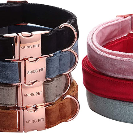 Dog Collar and Leash, Velvet Dog Collar and Leash Set, Soft & Comfy, Adjustable Collars for Dogs