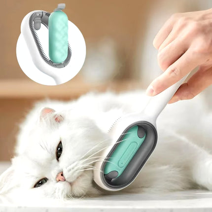 Premium Pet Grooming Comb - Long Hair Remover Brush for Dogs & Cats with Silicone Wipe & Water Tank