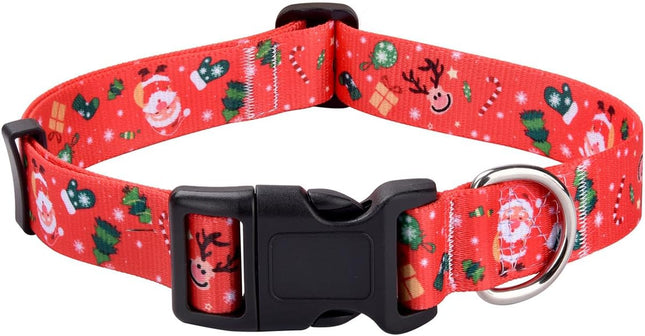 Festive Adjustable Christmas Dog Collar - Premium Design for All Sizes (S)