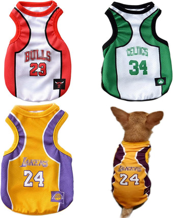 Adorable 3-Pack Basketball Jerseys for Small Dogs - Perfect Apparel for Chihuahuas, Yorkies & Bulldogs!