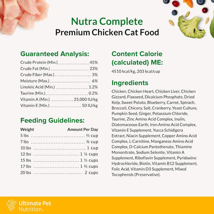 "Nutra Complete Premium Freeze-Dried Chicken Cat Food - 12 Oz of Pure Feline Nutrition!"