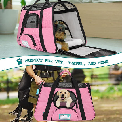 Airline Approved Pet Carrier for Cats and Small Dogs, Soft-Sided, Ventilated Bag for Medium to Large Kittens and Puppies.