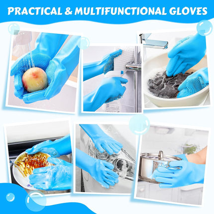 "Premium Pet Grooming Gloves - Heat-Resistant Silicone with High-Density Teeth for Ultimate Bathing & Massaging - Perfect for Dogs & Cats - Stylish Blue Design!"