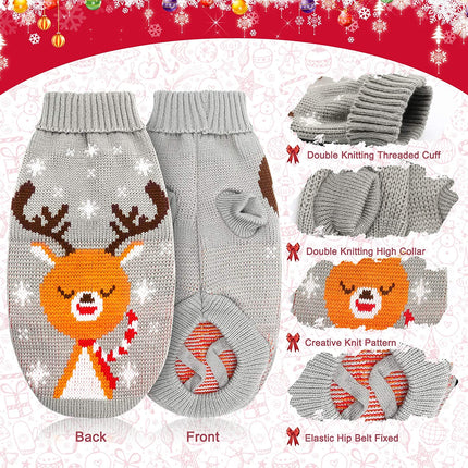 Furry Festive Fashion: 2-Pack of Purr-fectly Cozy Cat & Pup Christmas Sweaters - Reindeer Games & Snowflake Shenanigans!