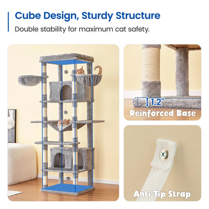 "Ultimate Cat Playground: Danniela 77.6'' Tall Cat Tree for Happy Felines!"