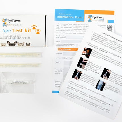 "Unlock Your Pet's Health: At-Home Age Test Kit for Dogs & Cats - Discover Wellness Insights & Life Stages with Epigenetic Testing!"