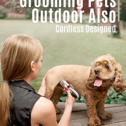 "Whisper-Quiet Rechargeable Dog & Cat Clippers - Cordless Electric Grooming Set for Peaceful Pet Haircuts!"