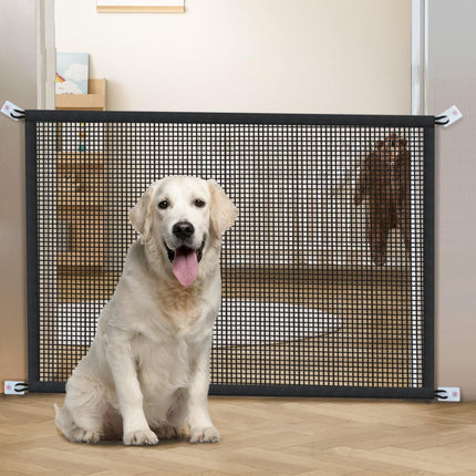 "Premium Dog Gate for Stairs - Safe & Stylish Mesh Pet Barrier for Indoor Use, 29" Tall x 38" Wide"