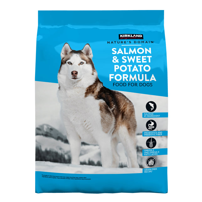 "Nature's Domain Salmon & Sweet Potato Dog Food - 35 lbs of Premium Nutrition for Your Furry Friend!"