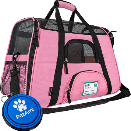 Airline Approved Pet Carrier for Cats and Small Dogs, Soft-Sided, Ventilated Bag for Medium to Large Kittens and Puppies.