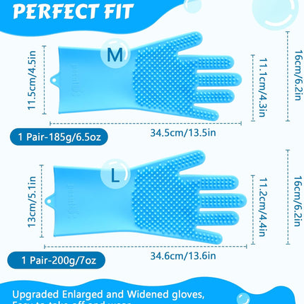 "Premium Pet Grooming Gloves - Heat-Resistant Silicone with High-Density Teeth for Ultimate Bathing & Massaging - Perfect for Dogs & Cats - Stylish Blue Design!"