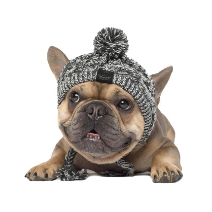 "Cozy Winter Dog Hats - Windproof Knitted French Bulldog & Chihuahua Accessories with Fluffy Ball!"