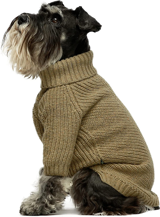 "Chic Sage Green Thermal Dog Sweater - Stylish Turtleneck Winter Coat for Pets - Ideal for Dogs & Cats!"