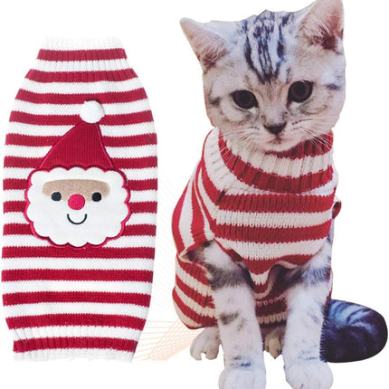 Purr-fectly Festive Feline Sweater: Santa's Little Helper Edition for Your Fluffy Holiday Sidekick!