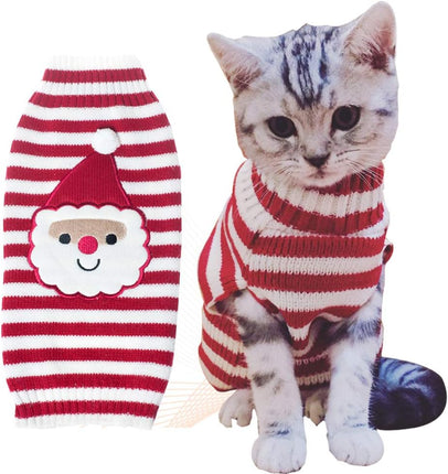 Purr-fectly Festive Feline Sweater: Santa's Little Helper Edition for Your Fluffy Holiday Sidekick!