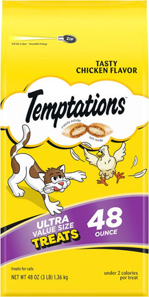 "Delicious Chicken Flavor Cat Treats - 48 Ounce Crunchy & Soft Delight for Happy Purring!"