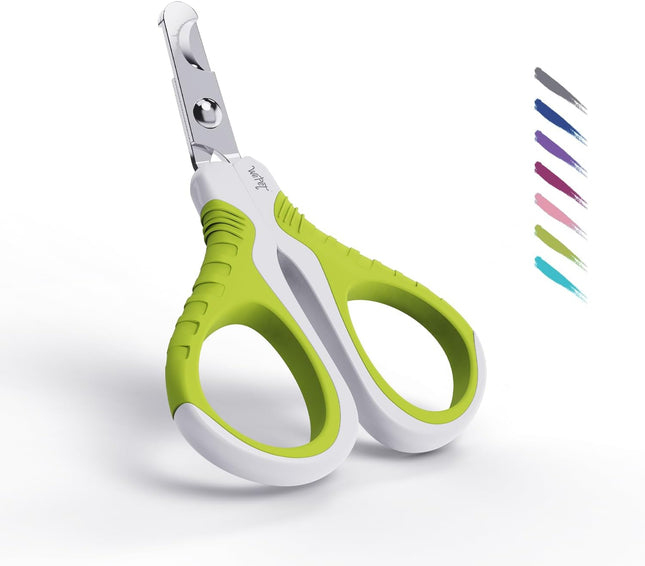 Pet Nail Clippers, Professional Claw Trimmer for Cats, Kittens, Dogs, Puppies, Small Animals, White/Lime Green.